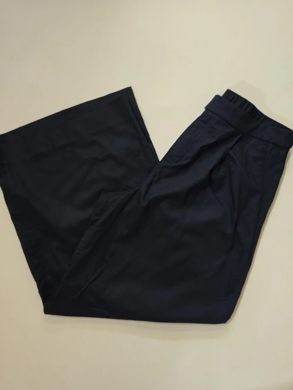 NWT Banana Republic Linen Blend Wide Leg High Rise Pants Womens Sz 10 Navy Blue